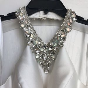 Dave & Johnny short crystal embellished halter 10